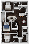 C4 - 1420sf Floor Plan C4 - 1420sf Floor Plan at Artesia Big Creek, Alpharetta, Georgia